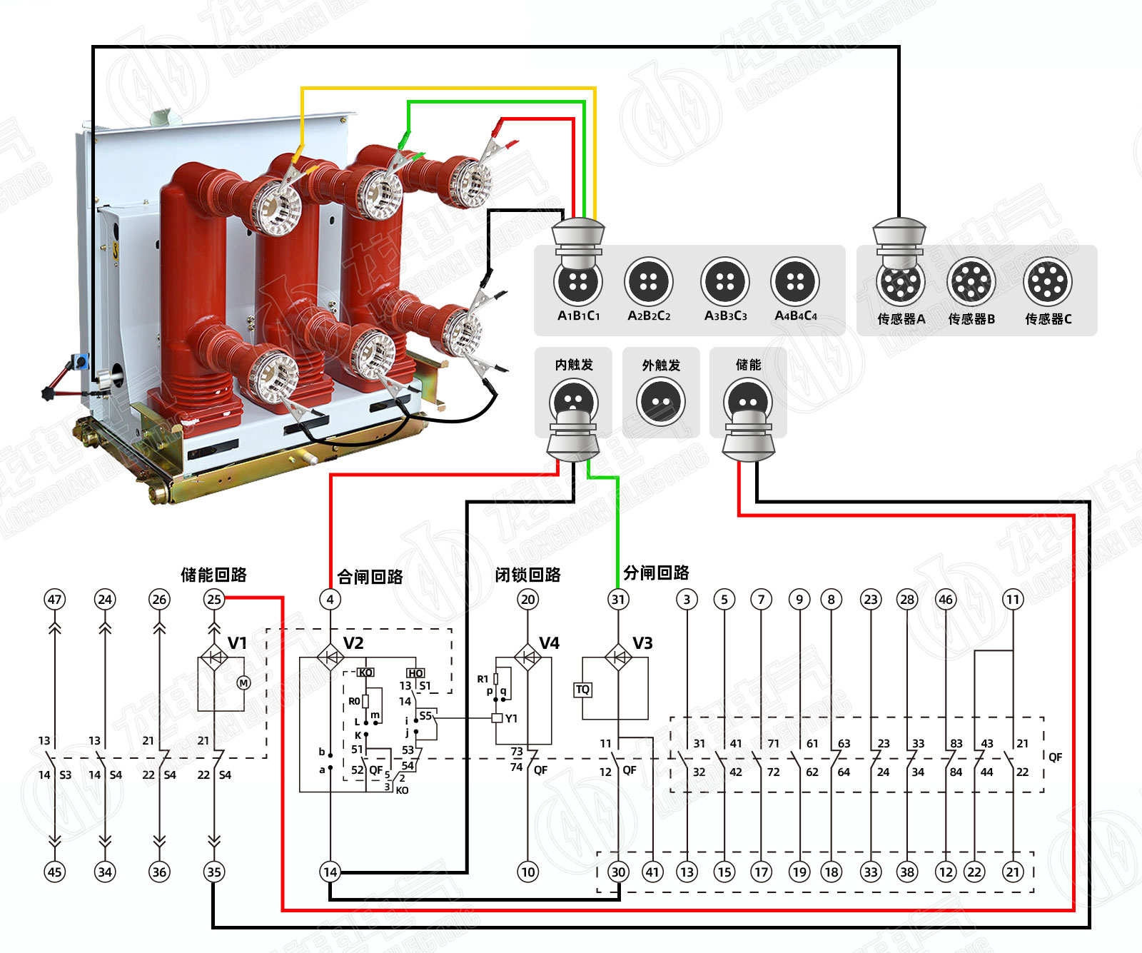 开关测试仪完整接线示意图